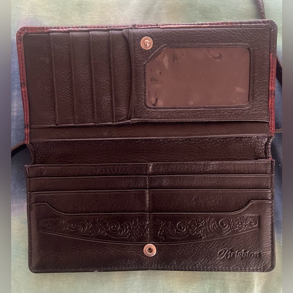 Brighton Brown Leather Mini Croc Embossed Flap Crossbody Bag Organizer Purse - Picture 10 of 15